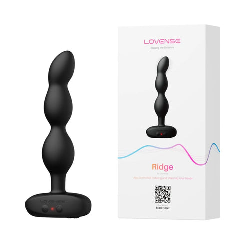 Bolas anales vibratorias y giratorias Lovense Ridge con control mediante app, negras