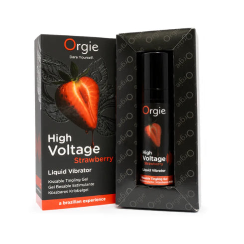 Vibrador líquido Orgie High Voltage Strawberry de 0.5 fl.oz