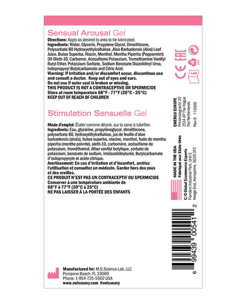 Swiss Navy Infuse Arousal Gels for Couple Play 2x59ml