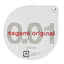 An image of Sagami Original 001 individual condom in the white background.