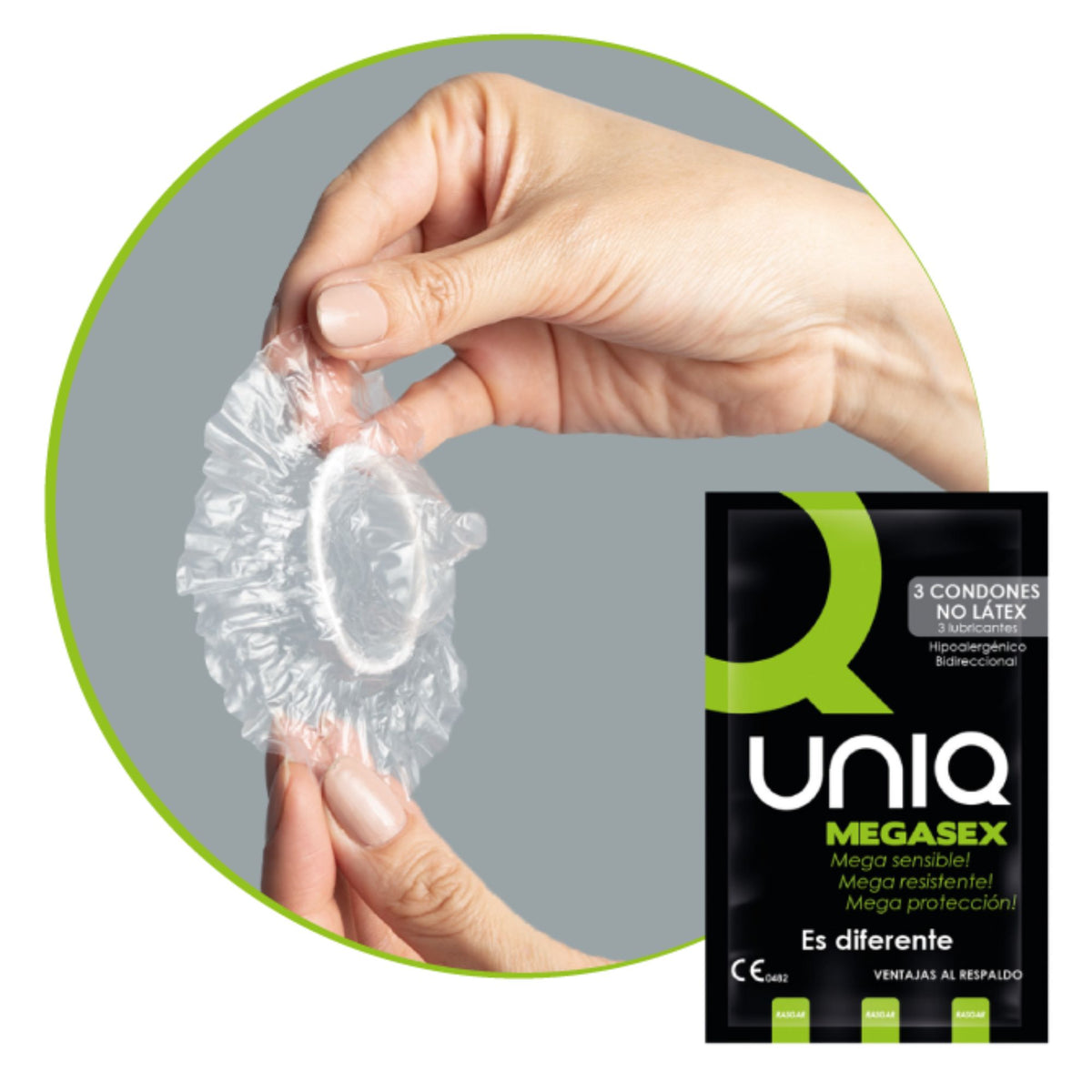 Preservativos Uniq Megasex Paquete de 3