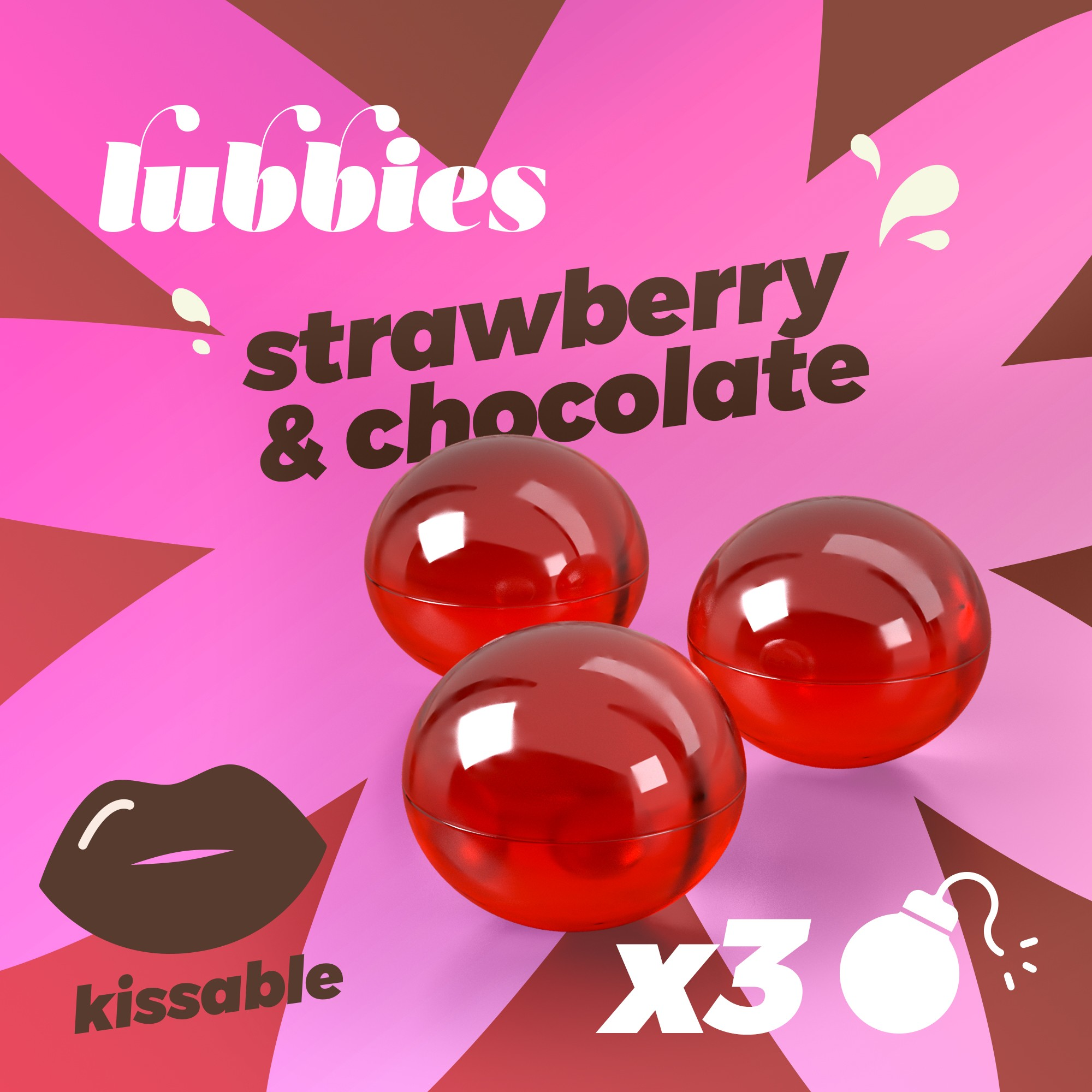 Crushious Lubbies Kissable Oil Balls Strawberry & Chocolate Imagen secundaria del producto