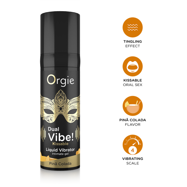 Orgie Dual Vibe Kissable Gel Pina Colada 0.5 fl oz