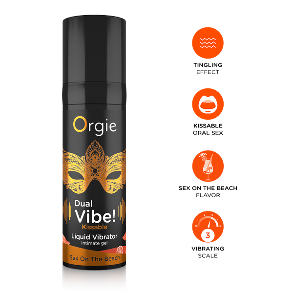 Orgie Dual Vibe Kissable Gel Sex on The Beach 0.5 fl oz