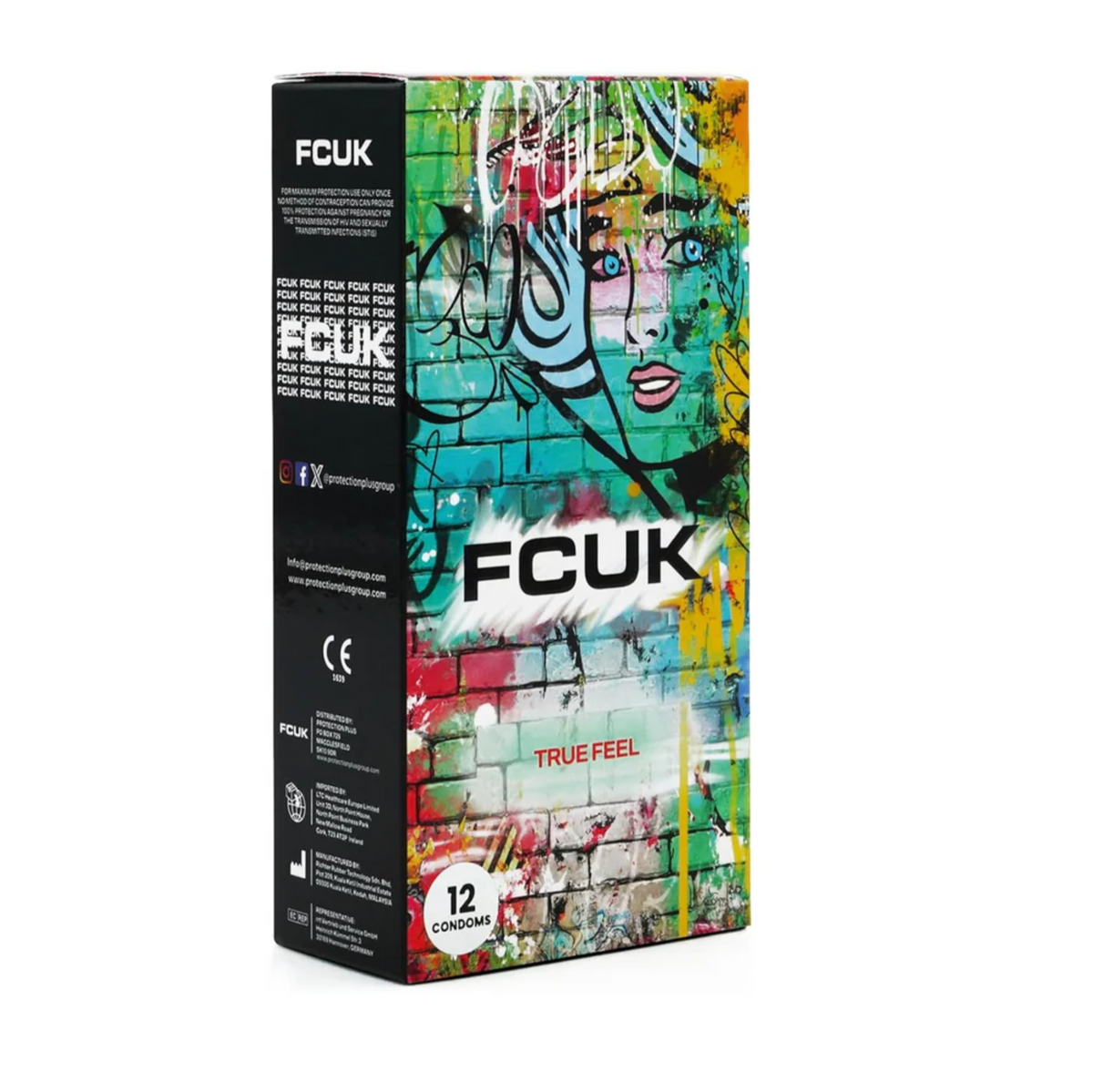 FCUK True Feel Condoms Graffiti Design Box 12 | WorldCondoms Imagen principal del producto