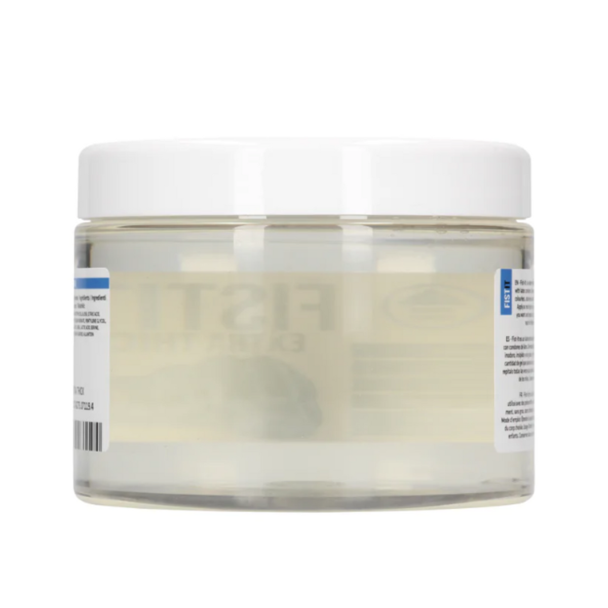 Back view of the 500ml lubricant jar, showing the clear product through the container.