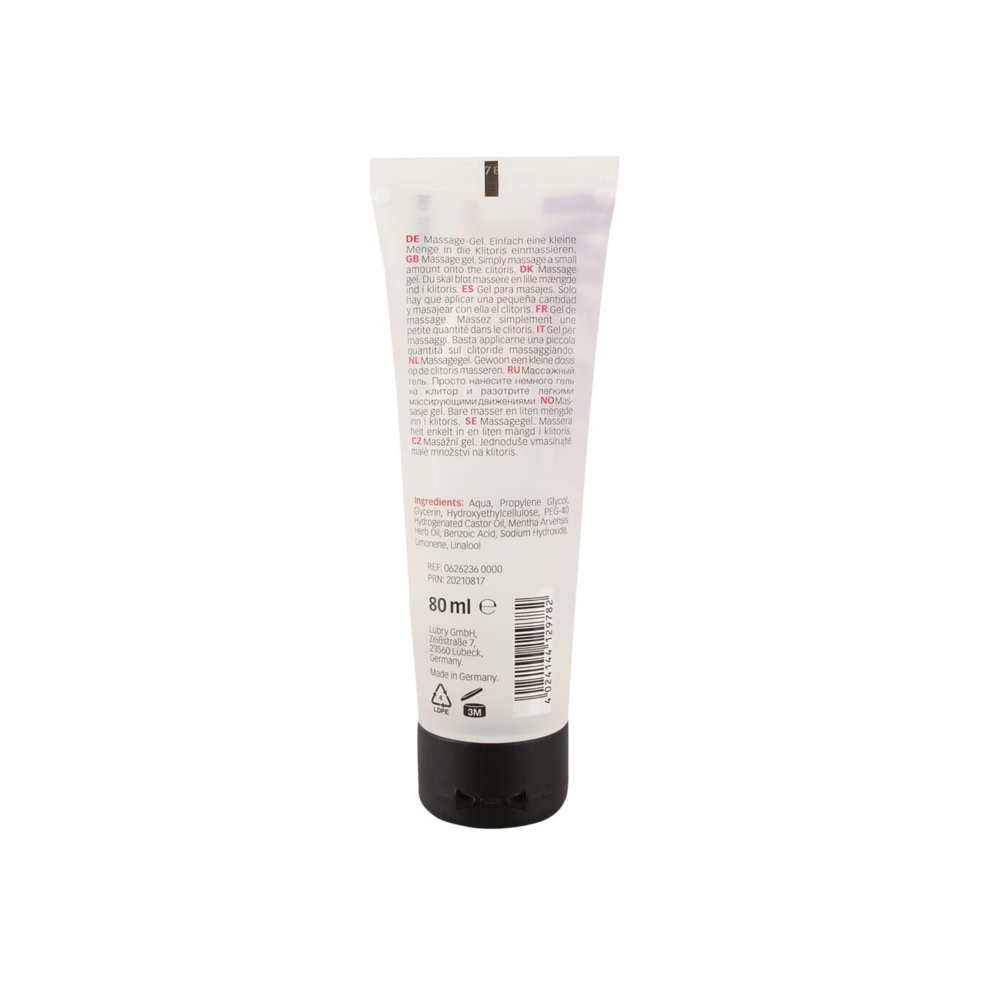 Gel para el orgasmo Just Play con aceite de Menta 80 ml Imagen secundaria del producto