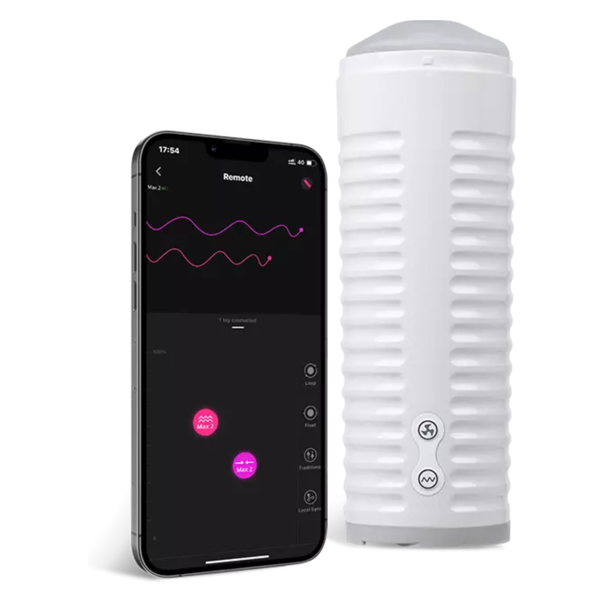 Masturbador masculino Lovense Max 2 con control remoto, blanco Imagen secundaria del producto