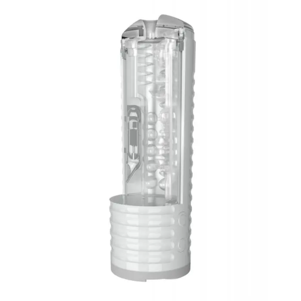 Transparent cross-section graphic revealing the internal motor, air pump system, and textured silicone sleeve inside the white Lovense Max 2 housing.