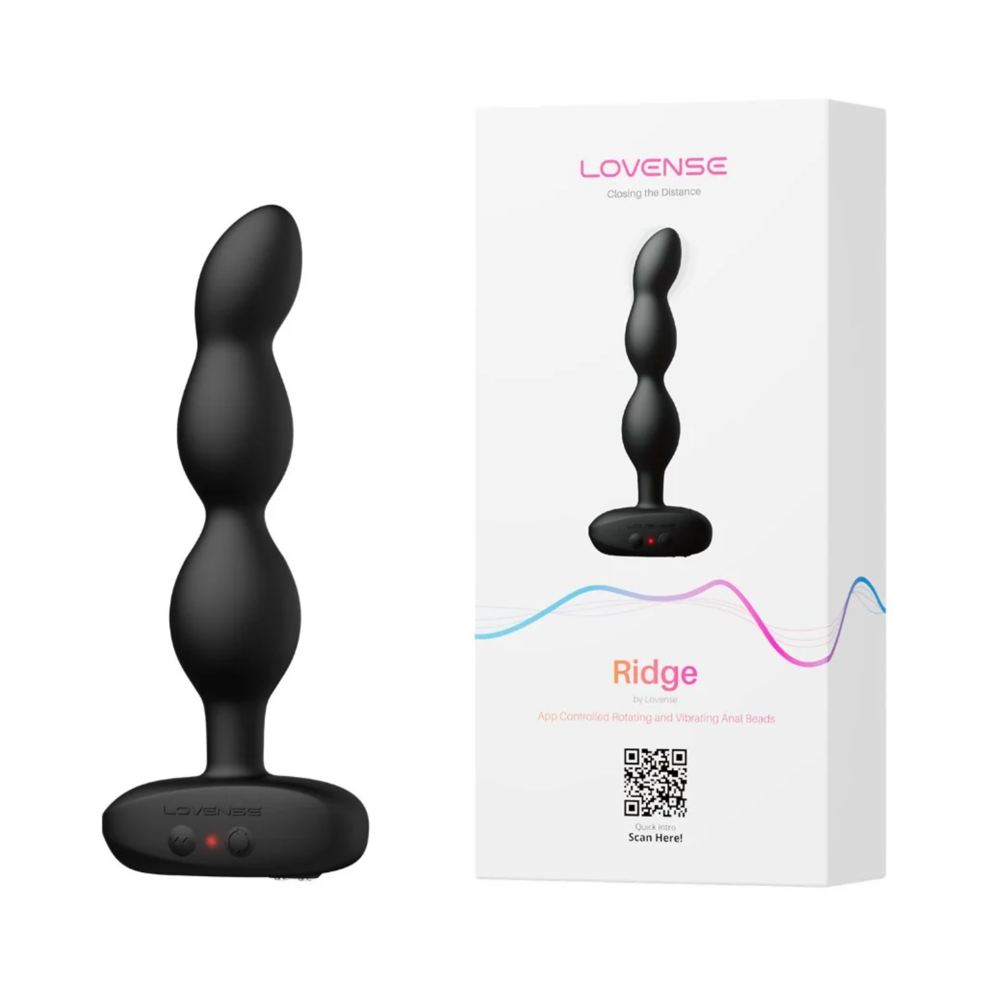 Bolas anales vibratorias y giratorias Lovense Ridge con control mediante app, negras Imagen secundaria del producto