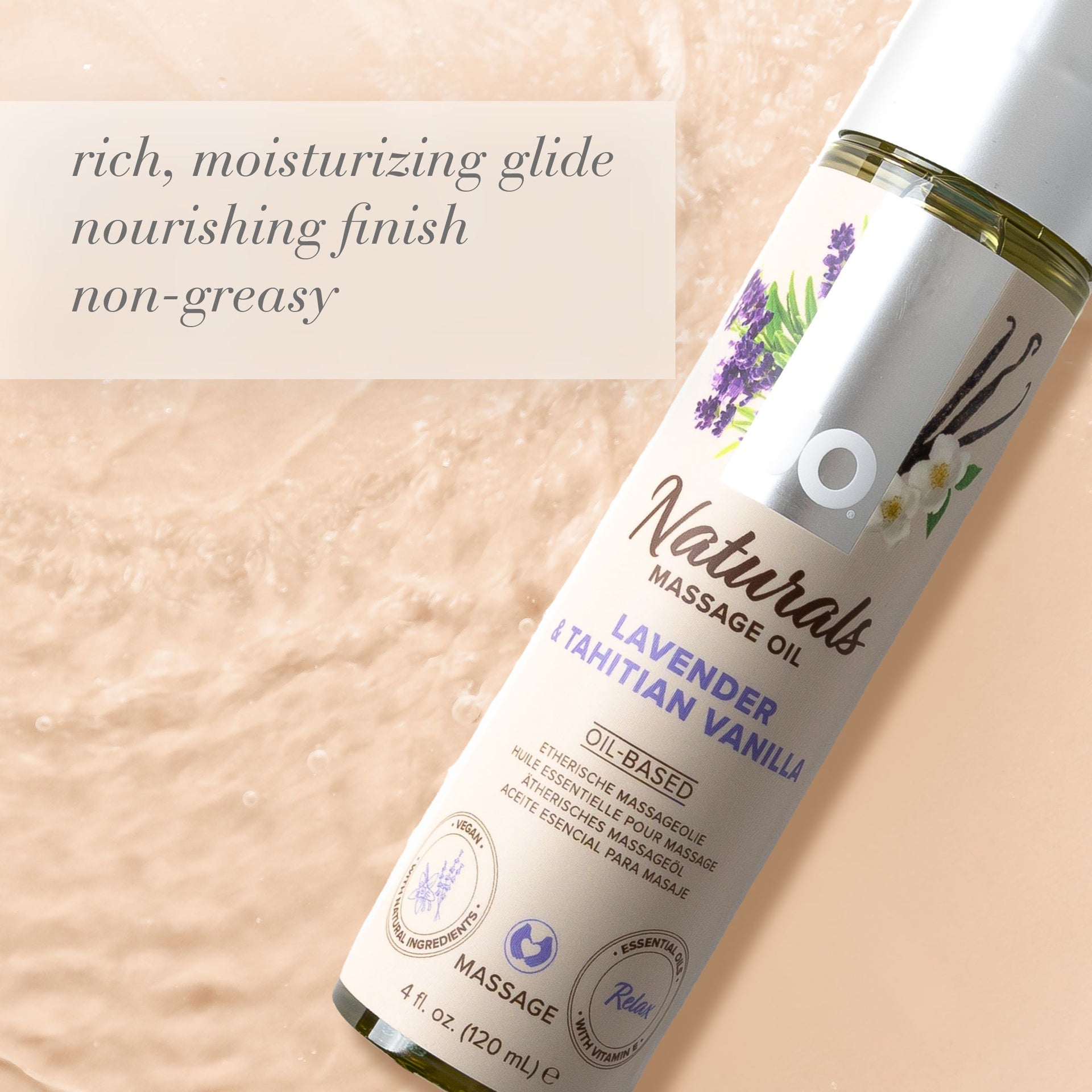 JO Naturals Aceite de masaje de lavanda y Vainilla de Tahití 120 ml Imagen secundaria del producto