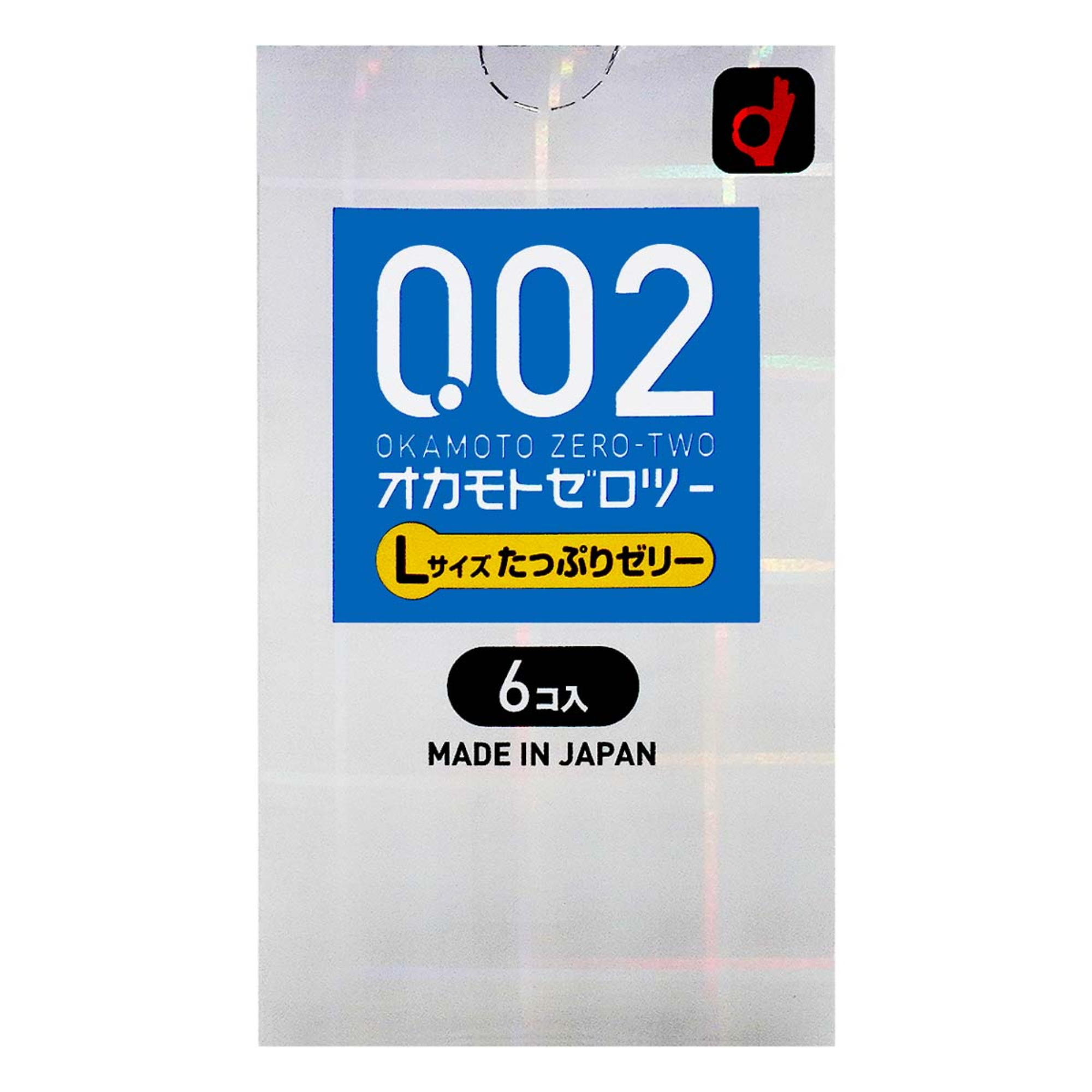 Okamoto Zero Two 002 Extra Lubricated Large 6 Pack Imagen secundaria del producto