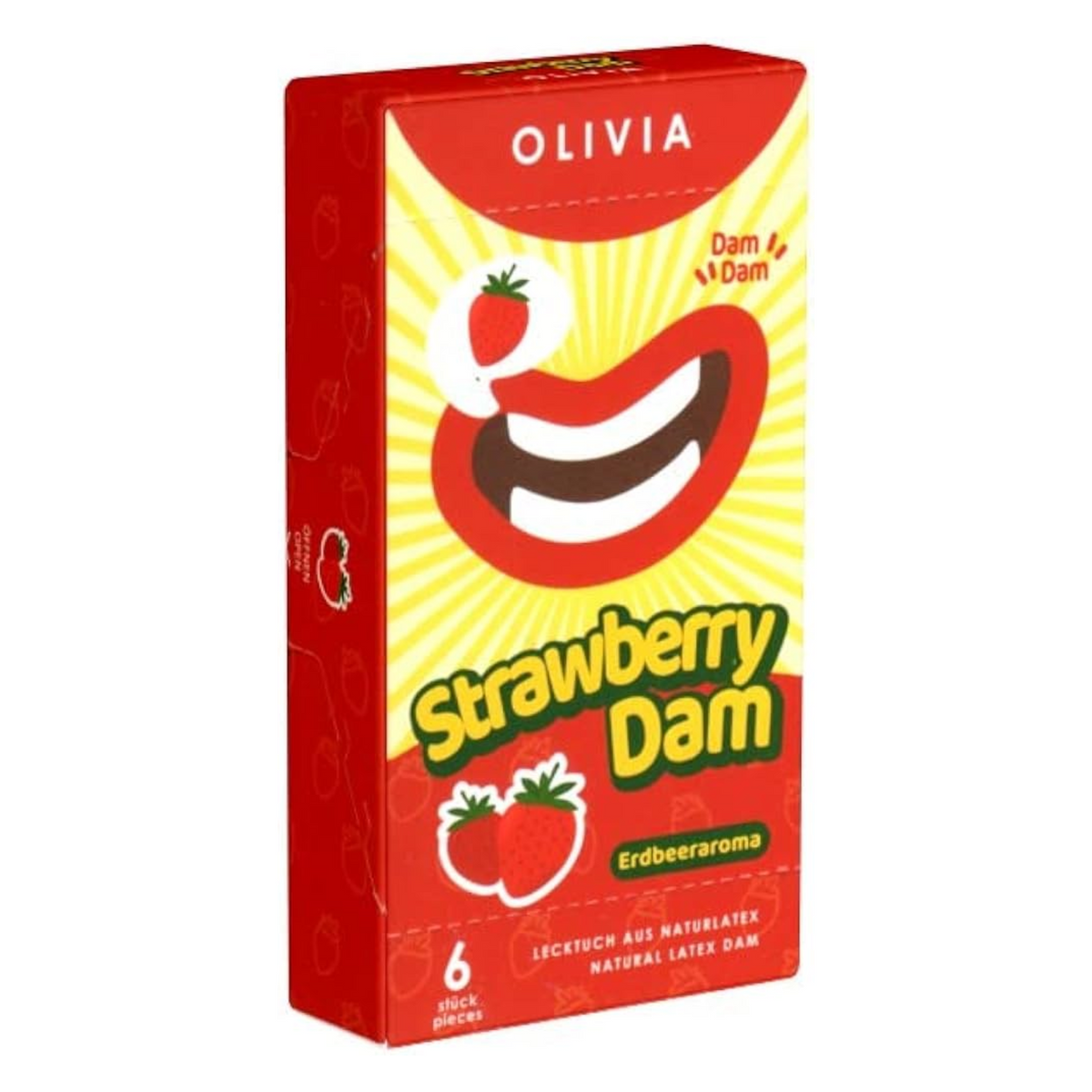 Olivia Strawberry Dams Pack 6 | WorldCondoms Imagen principal del producto