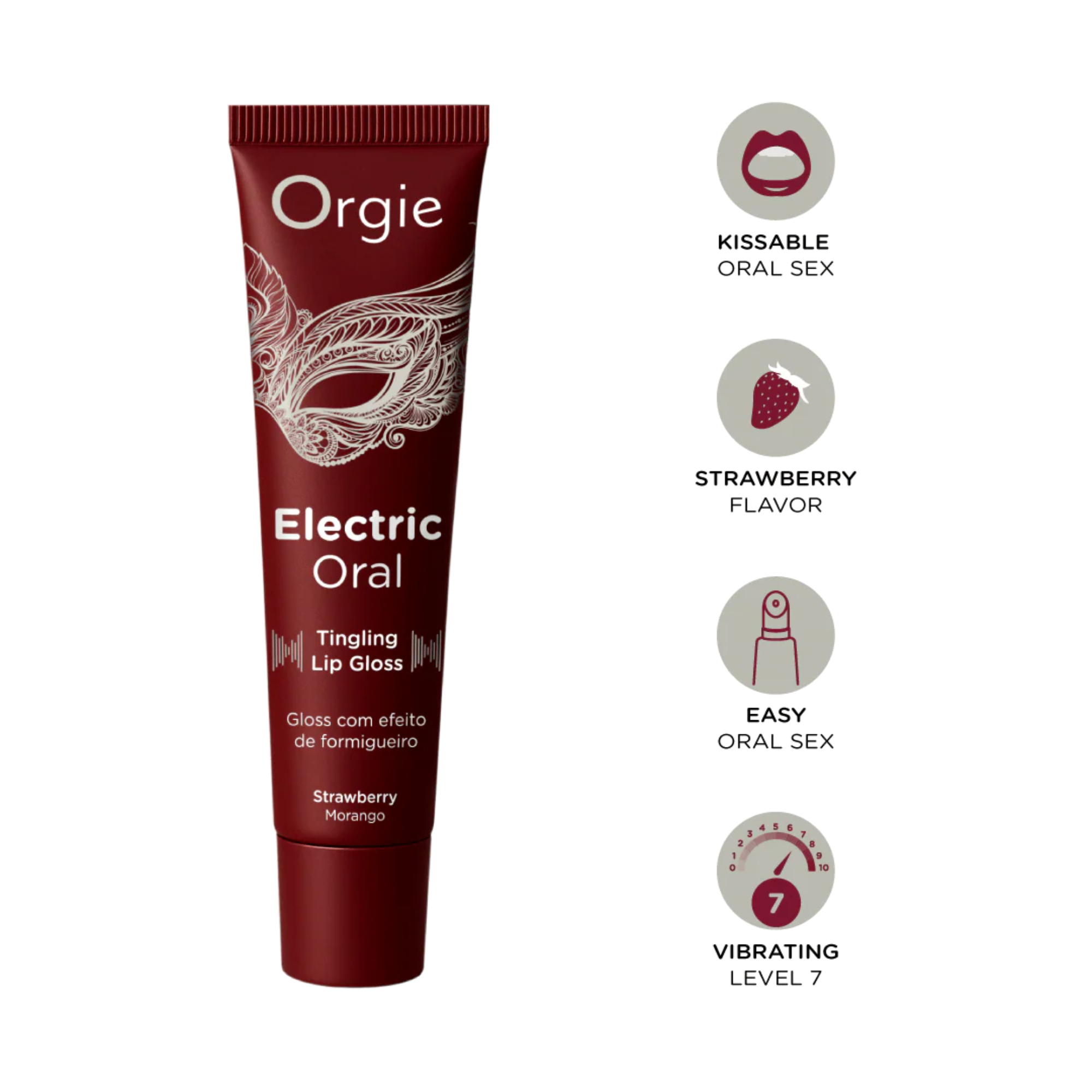 Orgie Electric Brillo labial oral con hormigueo de fresa 10 ml Imagen secundaria del producto