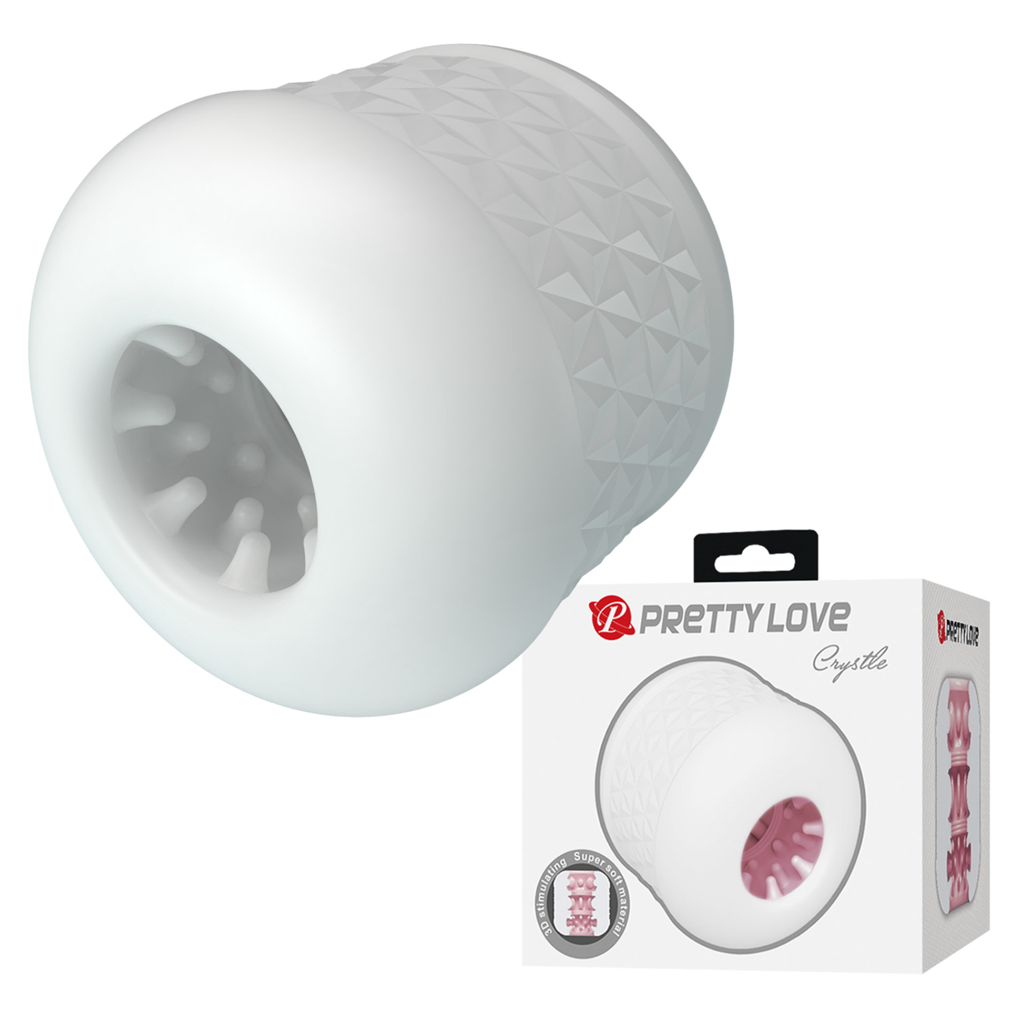 Pretty Love Crystle White Masturbador masculino Imagen secundaria del producto