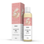 Product packaging display showing the 250 ml clear bottle of Satisfyer Neutral Massage Oil standing next to its pink and white box.