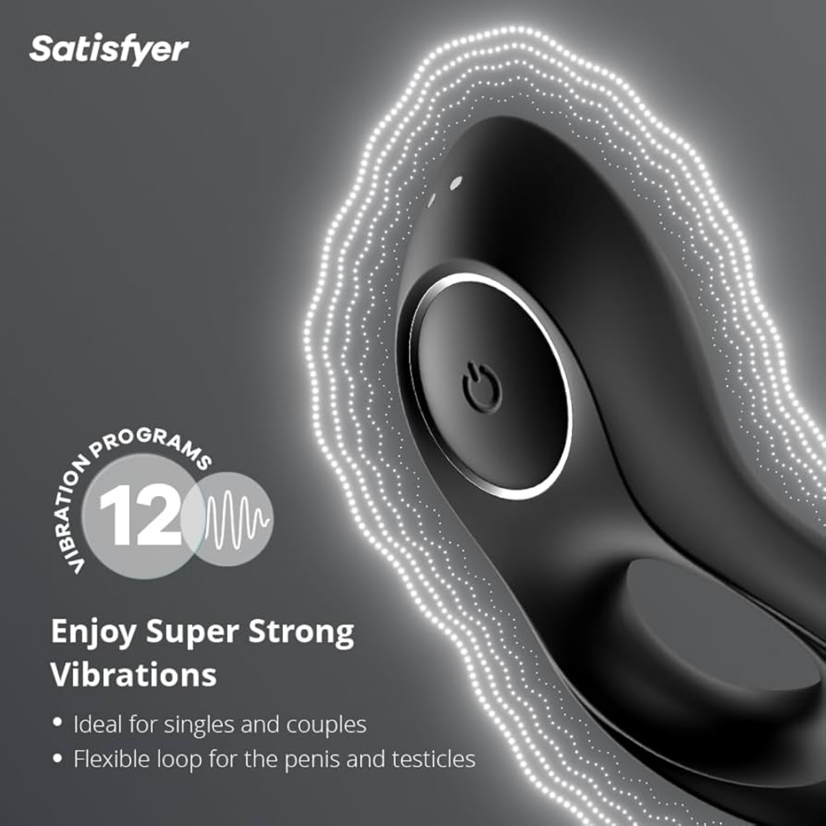 Satisfyer Legendary Duo C-Ring Black | WorldCondoms
