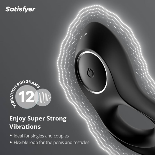 Satisfyer Legendary Duo C-Ring Black | WorldCondoms