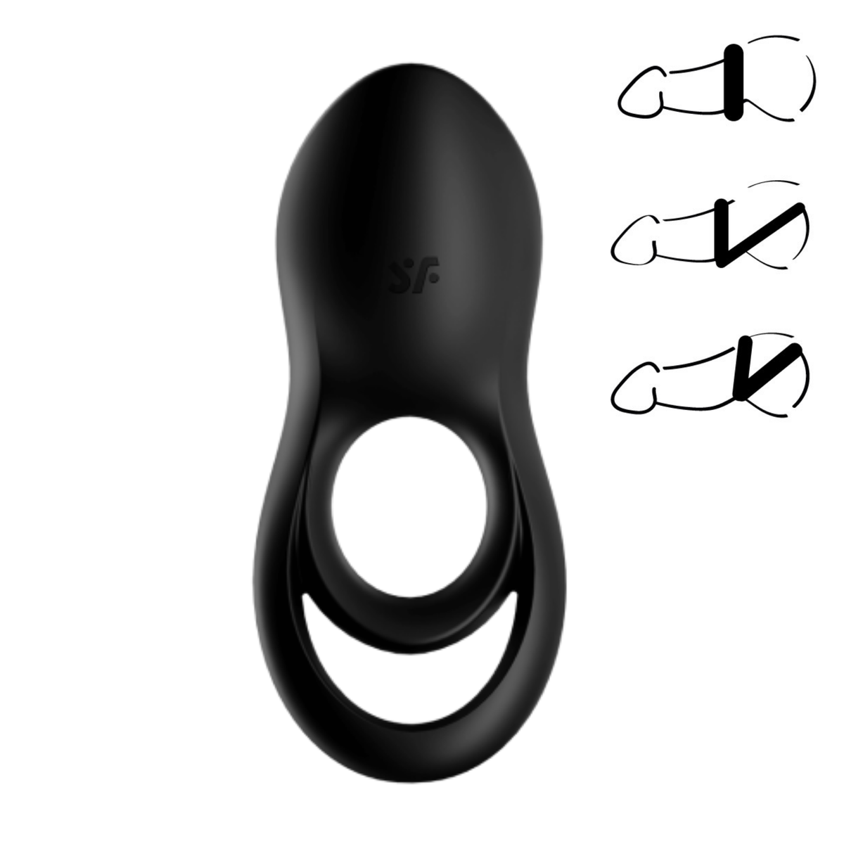 Satisfyer Legendary Duo C-Ring Black | WorldCondoms
