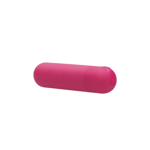 Image of the pink bullet vibrator shown at an angle.