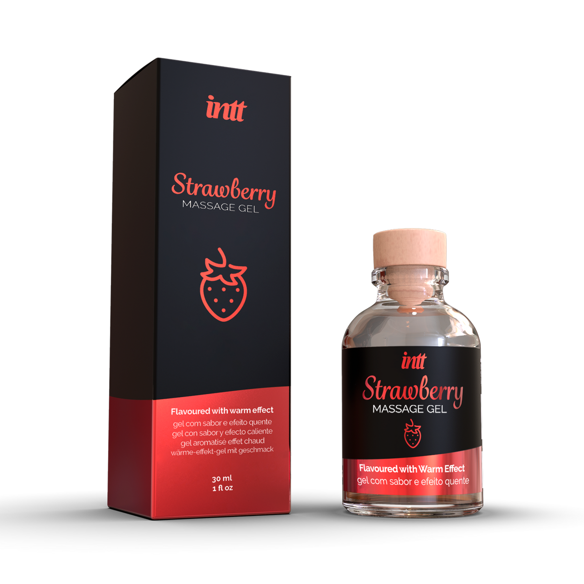intt Strawberry Kissable Massage Gel 1 fl.oz