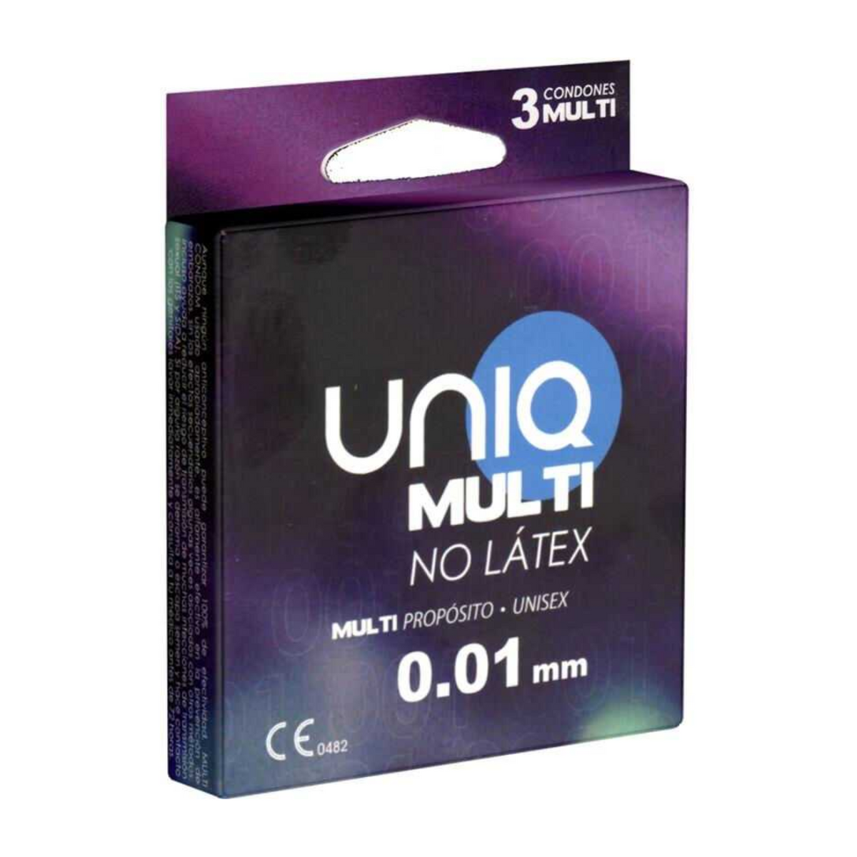 UNIQ Multi No Latex condoms 0.01mm, 3 pack box Imagen principal del producto