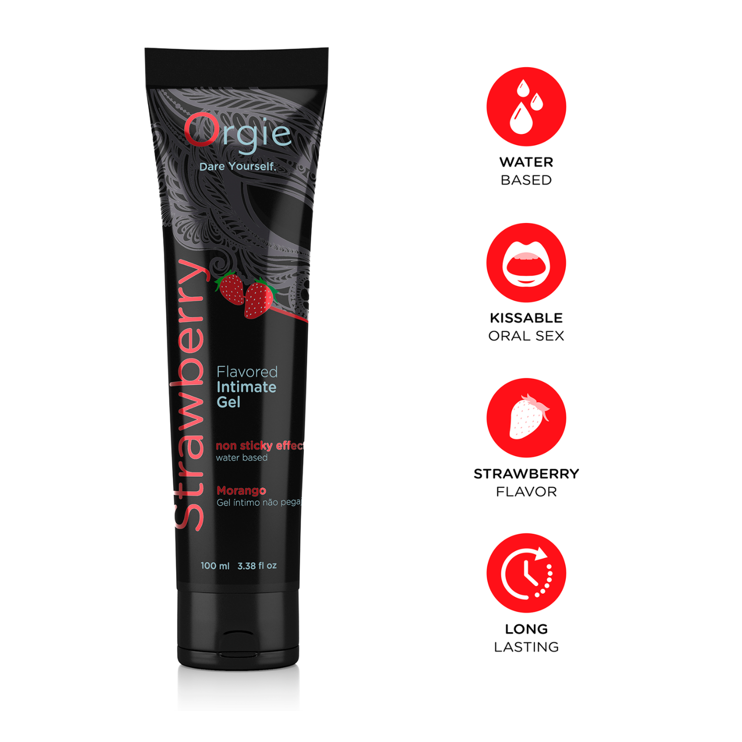 Orgie Lube Tube Strawberry 100ml Imagen secundaria del producto