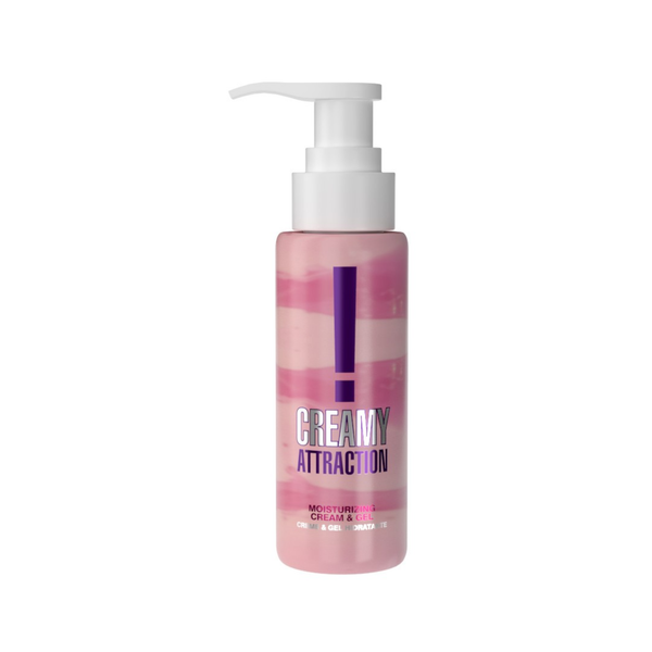 Pink and white striped Intt Creamy Attraction body cream in the white background