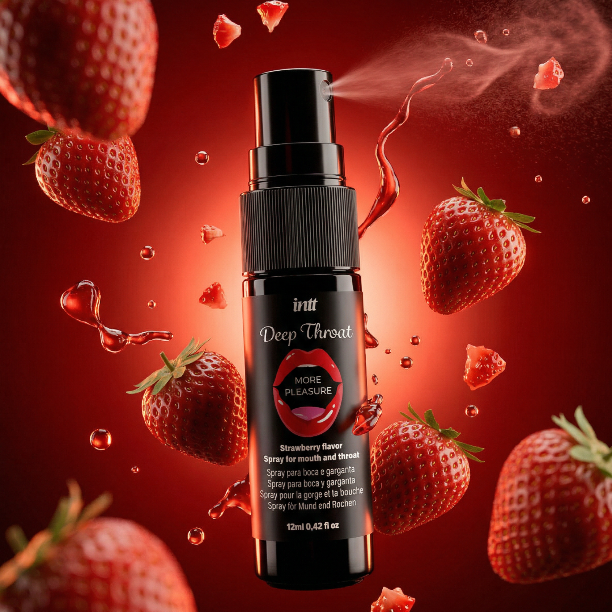 intt Deep Throat Spray oral de fresa 0.42 fl oz Imagen secundaria del producto