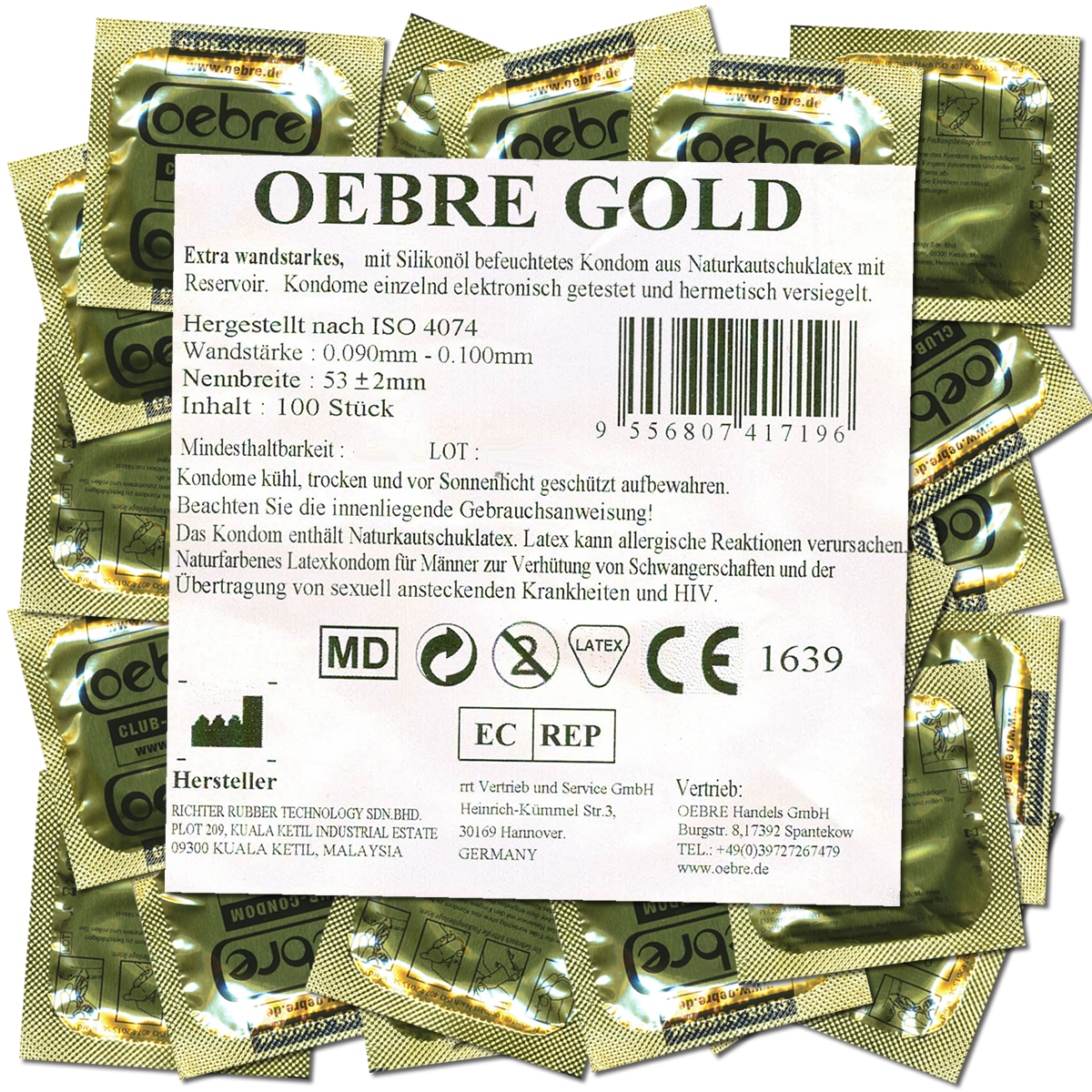 Oebre CLUB-Condón Dorado Imagen secundaria del producto