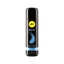 A single, small black bottle of Pjur Aqua 250ml water-based personal lubricant is centered against a white background. 