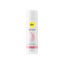 A white bottle of Pjur Woman silicone-based personal lubricant 250ml with a yellow logo and pink label indicating "soft formula no fragrance".