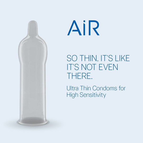 'Air So thin, it's like it's not even there. Ultra Thin Condoms for High Sensitivity' Durex Invisible Super Thin Condoms Box of 3