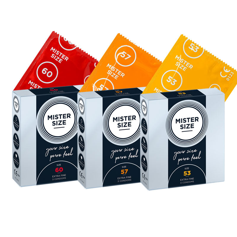 Muestra de preservativos regulares Mister Size 3 x 3 Paquete