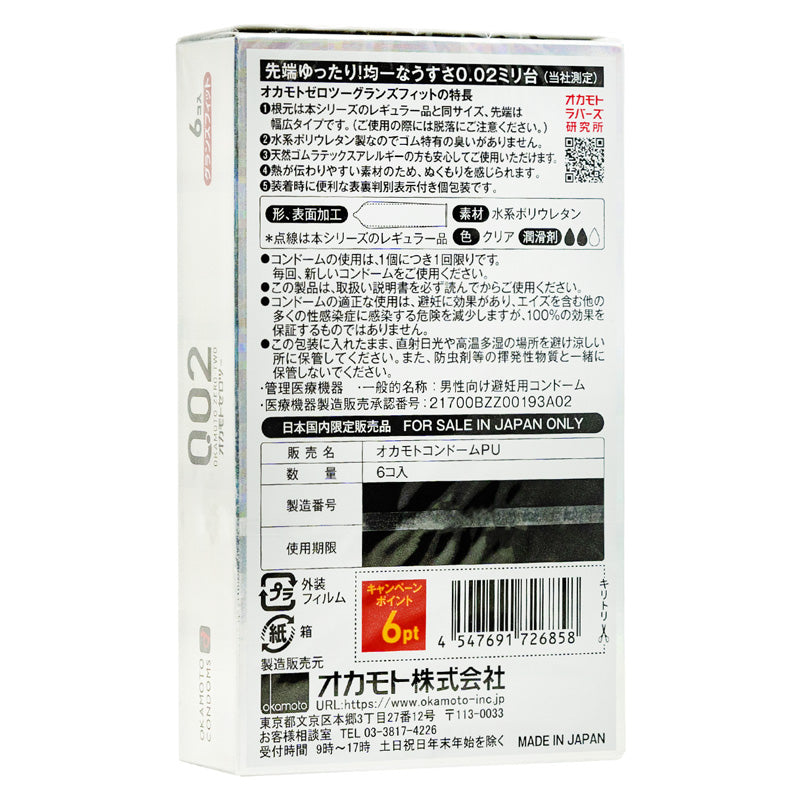 Okamoto 0.02 Zero-Two Grand Fit Box 6