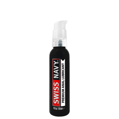 Swiss Navy 4 fl. oz premium anal lubricant bottle on a white background