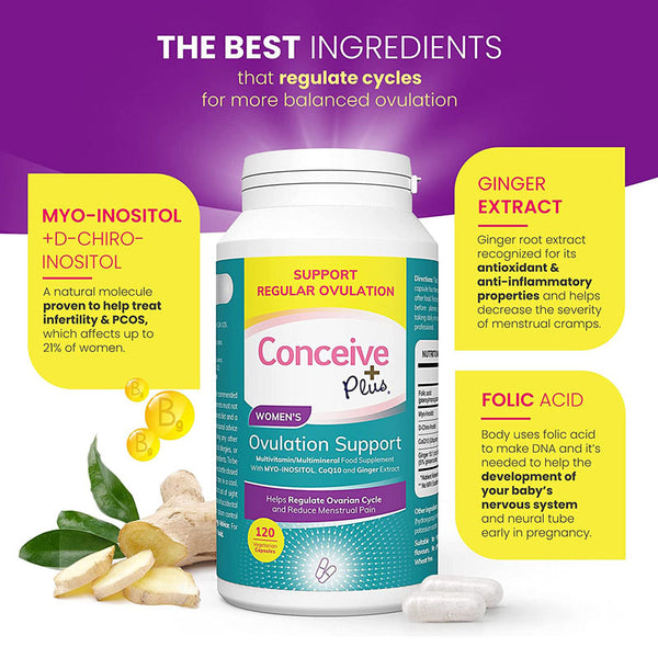 Sasmar Conceive Plus Women's Ovulation Support Caps 120 | WorldCondoms